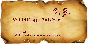 Villányi Zalán névjegykártya