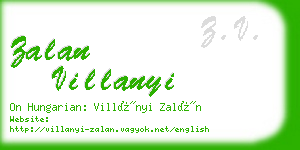 zalan villanyi business card